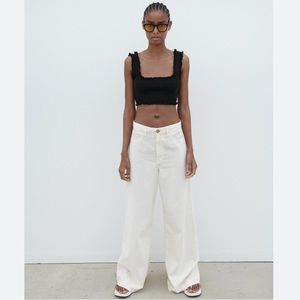 ZARA Large RIBBED CROP TOP